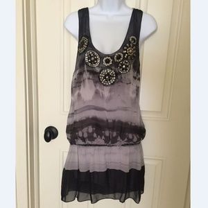 Women's Sheer Tank Mini Dress with Shell